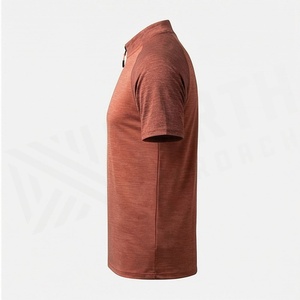 เสื้อโปโลผู้ชายลำลองทรงเข้ารูปสำหรับตีกอล์ฟ รับผลิตตามแบบ OEM ผ้าฝ้ายผสมโพลีเอสเตอร์ ดีไซน์ตัดต่อสี ระบายอากาศได้ดี เสื้อผ้าออกกำลังกาย - Product Image 3
