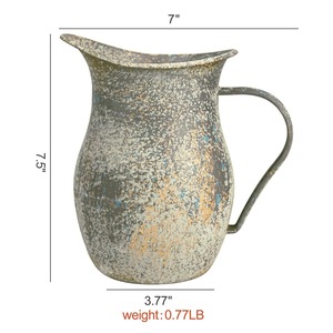 Jarrón de Metal Rústico de Diseño Moderno para Flores, Jarrón Vintage Tipo Jarra, Decoración de Mesa de Estilo Rústico para Cocina, Jarrón de Metal para Flores para Decoración del Hogar - Product Image 3