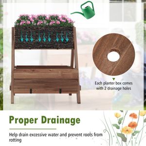 Jardinière surélevée verticale avec 3 bacs à plantes en bois pour pots de fleurs et jardinières - Product Image 5