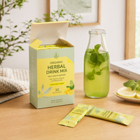Boîte d'emballage personnalisée pour comprimés effervescents, thé, café, poudre de boisson, carton pliable imprimé avec logo pour sachet de complément alimentaire