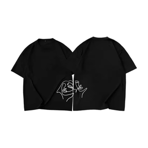 Camiseta de Gran Tamaño con Hombros Caídos, Estilo Urbano, Mezcla de Algodón Premium, Tela Suave y Transpirable, Diseño Personalizado para Hombre - Product Image 1