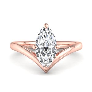 Classic Pointed V Design Marquise Moissanite Diamond Dainty Everyday Wear Loving <b>Couple</b> Genuine Sterling Silver Promise <b>Ring</b> - Product Image 1