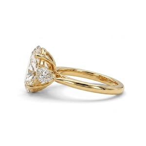 Anillo de Diamantes de Oro Amarillo de 10K, Oro Sólido, Certificado por IGI, Engaste de Puntas, Minimalista, Anillo de Compromiso y Boda, Acabado Brillante, Uso Diario - Product Image 3