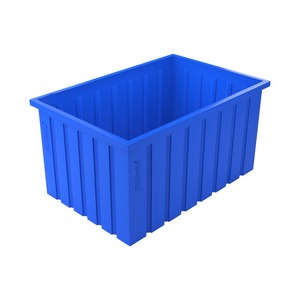 Blue Plastic <b>Storage</b> <b>Crate</b> Rectangular Stackable Solid Box Logistic Bin Farm Supply Container - Product Image 1