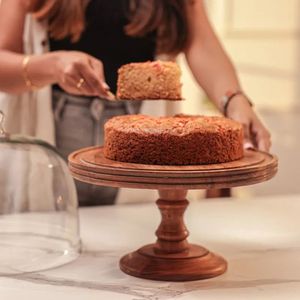 Soporte Multiusos Ecológico Hecho a Mano de Madera para Servir Pasteles con Tapa Acrílica, Elegante Exhibidor de Postres de Madera de Acacia, Curio Craft - Product Image 2