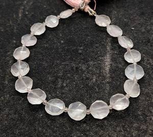 Perles facettées en forme de pièce de monnaie en quartz rose naturel AAA, 8-9 mm, perles de pierre précieuse en quartz rose, 8 pouces, pour la fabrication de bijoux, vente en gros - Product Image 6
