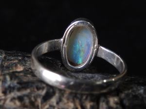 Australian Solid Opal Gemstone Ring-Silver Wedding Band-Classic Style-<b>7</b> US Size Handmade Jewelry Gift for Her - Product Image 6