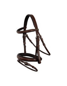 Brida para Caballo de Cuero Genuino Ligero con Diadema de Cristal de 8mm, Cómoda Diadema Acolchada de Diseño y Riendas de PVC Incluidas - Product Image 2