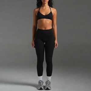 Women Yoga <b>Set</b> Halter Sports Bra High Waist Leggings 2 Piece Fitness Workout Activewear Front Skin-friendly Customized Colors - Product Image 5
