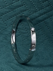 IGI Certified PT950 Platinum Lab-Grown Diamond Screw <b>Bangle</b> Bracelet 0.46 CT Minimalist Luxury Unisex Wedding Jewelry - Product Image 2