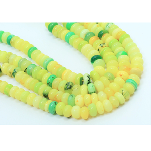 Magnifiques perles rondes lisses en opale jaune citron vert, 16 pouces 7-10 mm, perles en opale jaune, fabrication de bijoux artisanale - Product Image 5