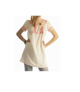 Blusa de Crochet Elegante, Color Blanco, con Encaje, Ajustada, con Cuello Redondo, Manga Corta y Corte Recto - Product Image 2