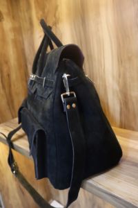 Handmade Black Suede Leather Travel Duffel <b>Bag</b> | <b>Large</b> Weekender Overnight Carry-On <b>Bag</b> with Lock & Shoulder Strap - Product Image 3