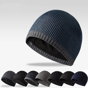 Oem Customized Colors And Design High Quality Stripe Thick Knit Beanie Cap Customize Logo And Colors Multi color <b>Hats</b> Beanies - Product Image 3