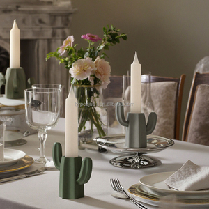 Centros de mesa de inspiración vintage Portavelas de cemento versátiles con velas de fragancia vacías Decoración de manto - Product Image 1