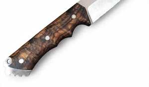 Cuchillo Utilitario de Hoja Fija de Acero al Carbono con Mango de Madera Burl Personalizado, Herramienta EDC para Bushcraft - Product Image 3