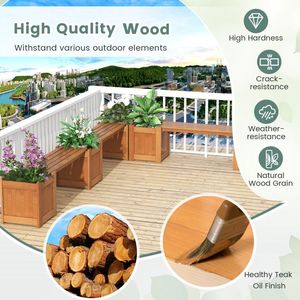 Banc de jardin en bois élégant pour balcon et patio, idéal pour la décoration extérieure - Product Image 5