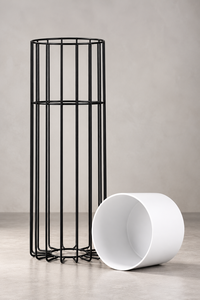 Macetero Moderno de Metal Blanco con Soporte de Alambre Negro, Maceta Decorativa Alta para Plantas de Interior, Sala de Estar, Dormitorio - Product Image 5