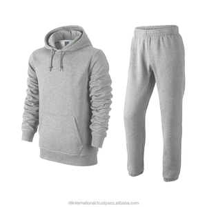 Men's Solid Blue Hooded Tracksuit Full Sleeve Zipper Closure Casual Winter Wear Side Pockets Skinny Fit Quick Dry 100% Polyester - Product Image 3
