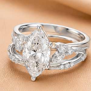 Elegant Marquise Cut Diamond Engagement <b>Ring</b> <b>Set</b> for Women Yellow White Rose <b>Gold</b> Bridal Wedding Jewelry <b>Ring</b> - Product Image 5
