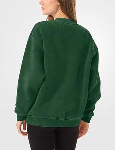 Wholesale Vintage Heavyweight Fleece Crew Neck <b>Acid</b> Wash Sweatshirts Woman Oversized sweatshirt gym yoga shirts - Product Image 6