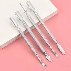 Kit d'outils repousse-cuticules double embout réutilisable en acier inoxydable pour manucure et soin des cuticules - Product Image 1