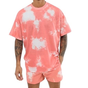 Vente en gros de tenues d'été pour hommes respirantes, ensemble deux pièces 100% coton, t-shirt et short décontractés, logo personnalisé - Product Image 6