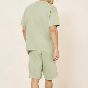 Nouveauté Été 2026 – Ensembles Décontractés Homme 2 Pièces : T-shirt à Épaules Tombantes Manches Courtes et Short à Cordon 100% Coton – Vente en Gros - Product Image 4