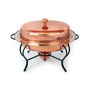Luxury Brass Buffet Catering Chafer with Elevated Stand Frame and Lid, Elegant Food Heating Dish Banquet Hotel and Wedding Setup - Product Image 2