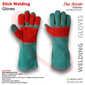 Guantes de trabajo de soldadura resistentes al calor de calidad superior de vaca divididos personalizados guantes de cuero de Pakistán - Product Image 6