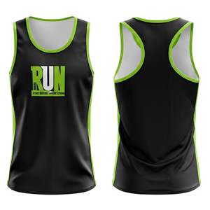 Low MOQ Custom Team Logo Sublimated Sport Jersey Crew Neck Spandex/Polyester Sleeveless <b>Running</b> Marathon Singlet Stretch Summer - Product Image 1