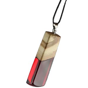 Collier pendentif en bois de résine de déclaration de mode avec chaîne noire et pierre arc-en-ciel nouveau Design breloques de style religieux - Product Image 1