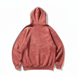 Custom Heavyweight Acid Wash Hoodie 500GSM Blank Oversized Double Layer Vintage Distressed Fleece Pullover Streetwear Men - Product Image 4