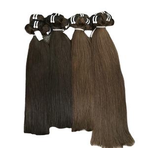 Machine d'extensions de cheveux vietnamiens de meilleure qualité Double trame de cheveux humains vierges en ligne droite naturelle pour la fabrication de perruques en gros - Product Image 1