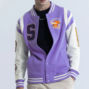 Unisex varsity jacket with soft lining durable fabric and modern fit for sports events or trendy looks - Product Image 3