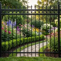 Clôture de sécurité élégante en alliage d'aluminium avec un design ornemental, 6 pieds de haut, pour clôture de jardin et utilisation en extérieur