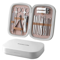 Kit de manucure et pédicure professionnel léger et réutilisable en acier inoxydable de qualité supérieure, 12 pièces, coupe-ongles 4-en-1
