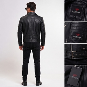 Veste en cuir pour homme de qualité supérieure, conçue pour un usage quotidien avec une coupe confortable et des performances durables. - Product Image 2