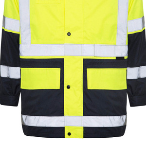 Unisex Hi Vis Reflective Safety Work <b>Jacket</b> Windproof Quick Dry Thick Hooded StanHigh Quality Logo Custom Long Sleeve Workwear - Product Image 4