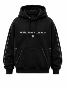 Sweat à capuche noir pour homme Relentless avec imprimé avant et arrière, coupe classique, en coton French Terry, décontracté, pour l'automne - Product Image 2