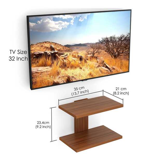 Stellar Plus Minimalist TV Wall Unit with Set Top Box Stand Wenge Finish (Up to 32")