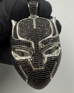 จี้กัปตันอเมริกาแบล็คแพนเธอร์ เงินแท้ 925 จี้โมอิสซาไนต์สั่งทำพิเศษ จี้แร็ปเปอร์แบบประดับเพชร จี้แบบ Iced Out สำหรับผู้ชาย - Product Image 1