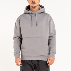Sudadera con Capucha Gris para Hombre, Personalizable, Corte Regular, Algodón French Terry, Informal, con Bolsillo Delantero, para Otoño - Product Image 1
