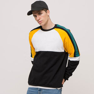 เสื้อสเวตเชิ้ตแขนยาวคอกลมผู้ชาย หลายสี แบบ Color Block ผ้าฟลีซ รับทำโลโก้ตามสั่ง OEM ODM ขายส่งเสื้อผ้า - Product Image 5