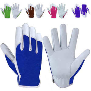 Guantes de Trabajo Industriales de Moda al por Mayor, Guantes de Seguridad de Cuero Blanco Transpirables y Duraderos - Product Image 2