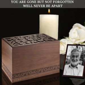 Cremation Urns for Human Ashes Adult Male or Female Funeral <b>Memorial</b> Urns for Ashes, Wooden Tree of Life Decorative Urns <b>Box</b> - Product Image 2