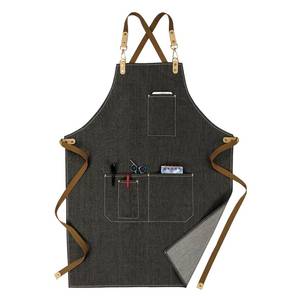 Tablier de Chef Professionnel en Toile avec Sangle en Cuir Robuste – Uniforme de Serveur Bistro, Cuisine Commerciale, Boulangerie, Food Truck - Product Image 1