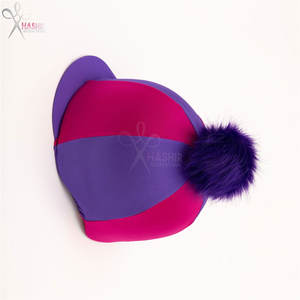 Housse de casque d'équitation personnalisée bicolore violet cerise en acier inoxydable – Housse de protection élégante pour casque d'équitation sur mesure - Product Image 2