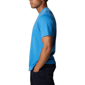 Camiseta de Manga Corta con Cuello Redondo Azul para Hombre, 100% Algodón, Corte Regular, Color Sólido Informal, Tejido de Punto Jersey - Product Image 2