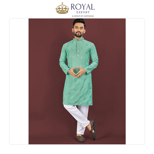Expert en la vente de vêtements de mariage de qualité supérieure, notamment des kurtas pour hommes en viscose et soie imprimée, et des pantalons en coton, en provenance d'Inde. - Product Image 3